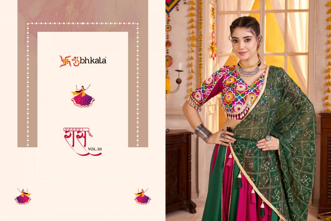raas vol 30 by shubhkala readymade navratri viscose cotton lehengas online 