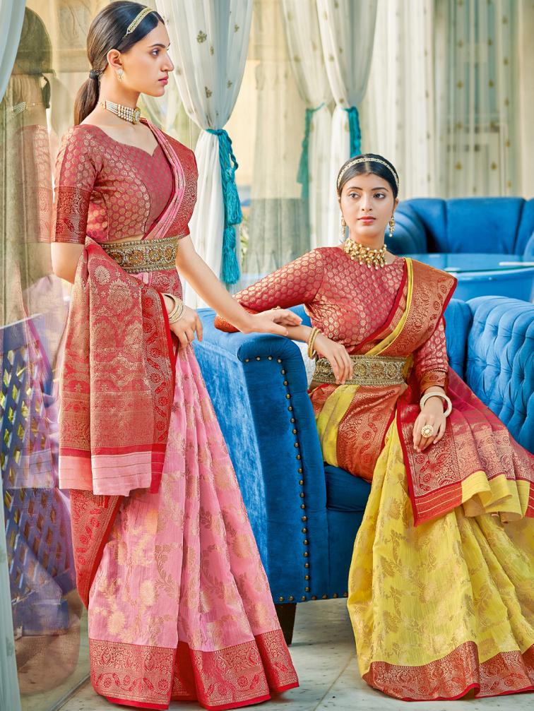 RAJSUNDARI by Astita fancy designer linen Cotton fabric saree with wholesale saree with latkan 