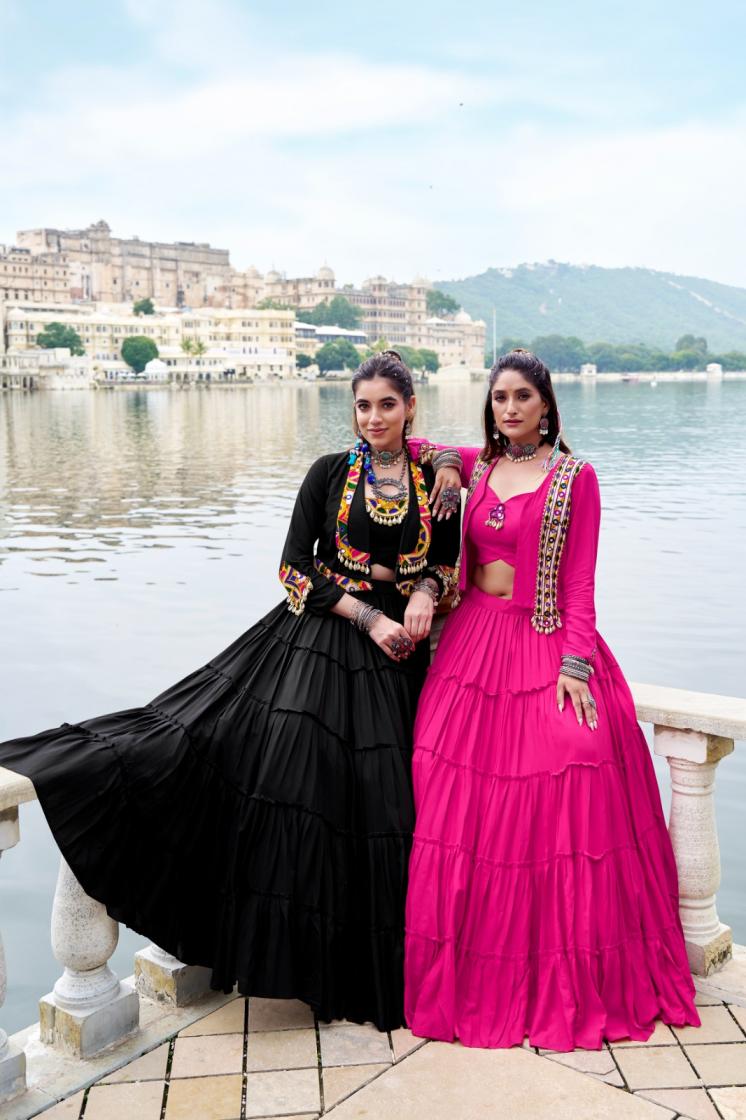 rajudi nnk1662 navratri rayon readymade koti lehenga choli with blouse 