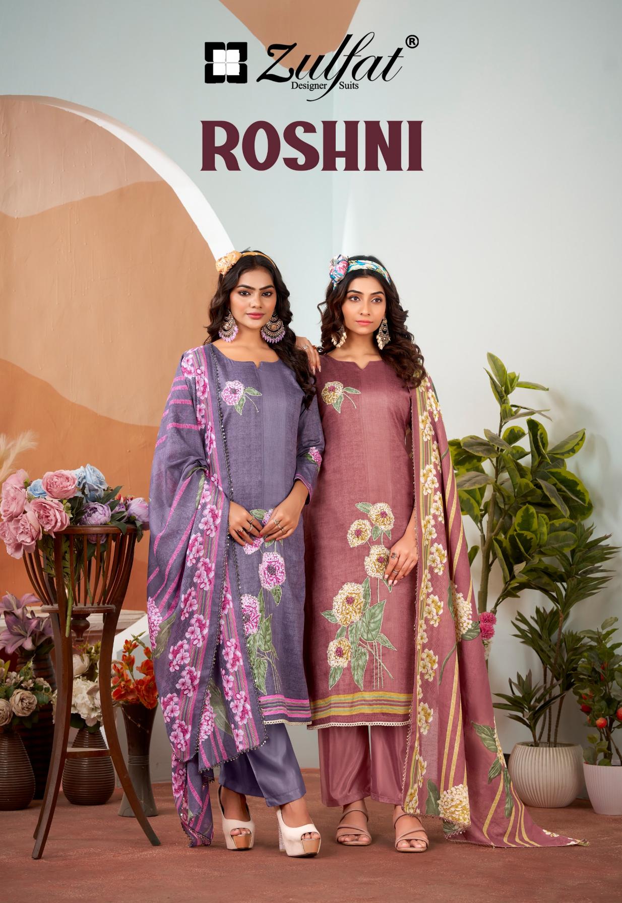 roshni by zulfat jam cotton amazing readymade plus size suit for womens 