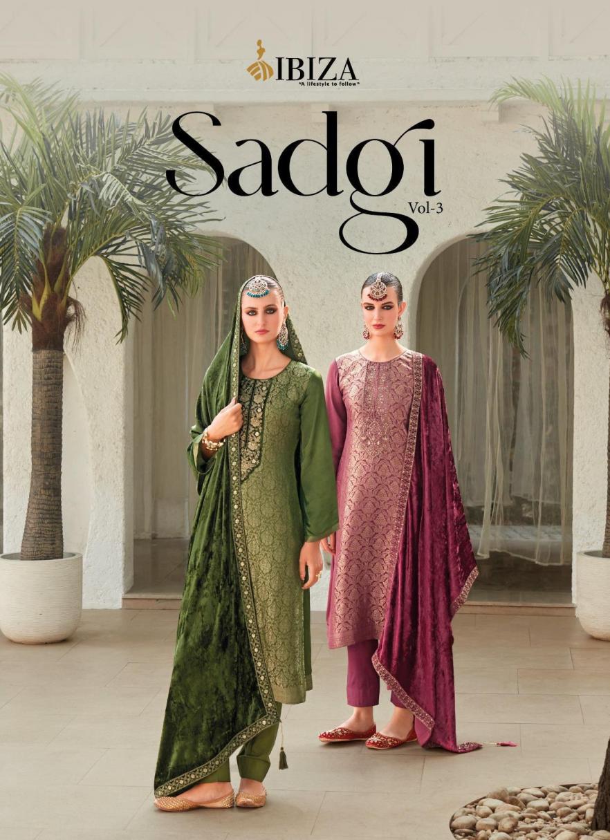 sadgi vol 3 by ibiza gaji silk jacquard classic salwar kameez 