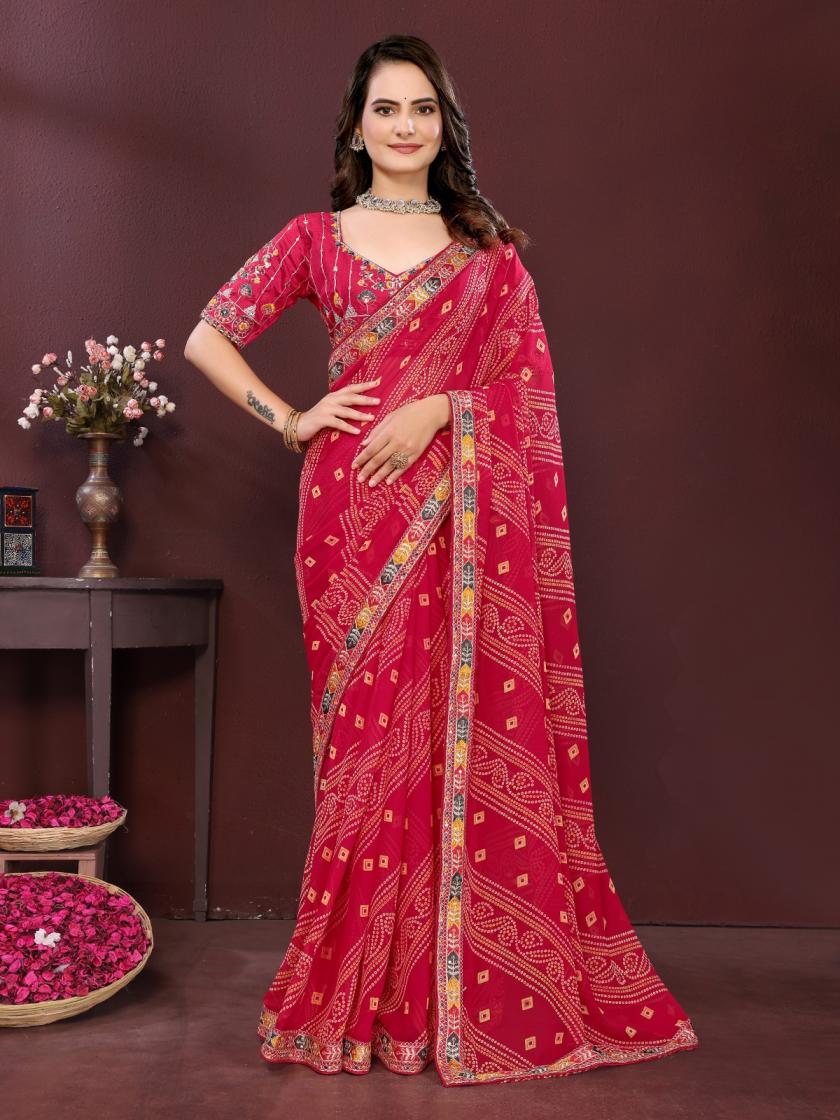 saiyaara amazing georgette print gorgeous look sarees