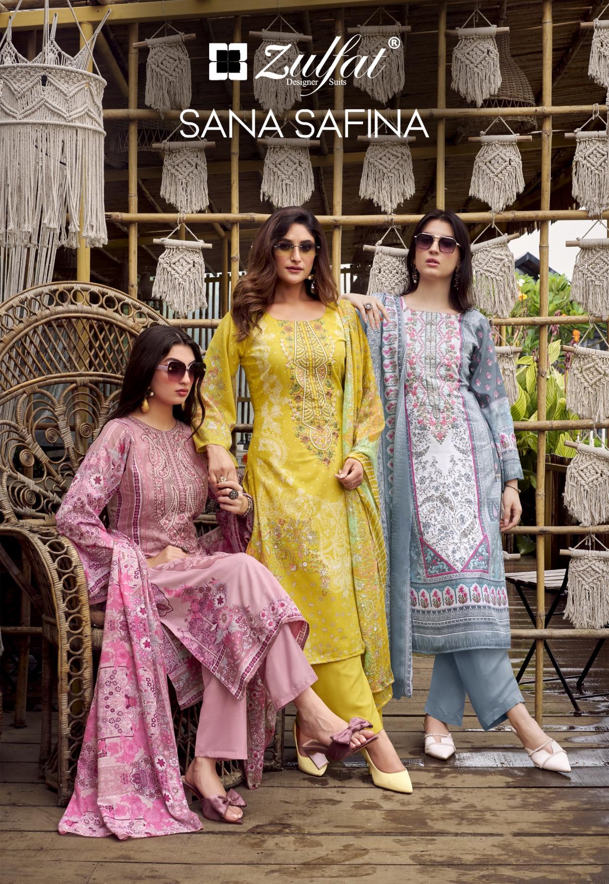 sana safina by zulfat cotton pakistani daily wear 3pcs dress
