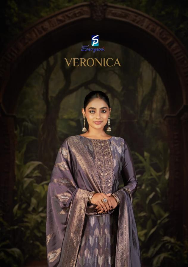 sargam prints veronica banglory silk jacquard colour addition 3pcs dress