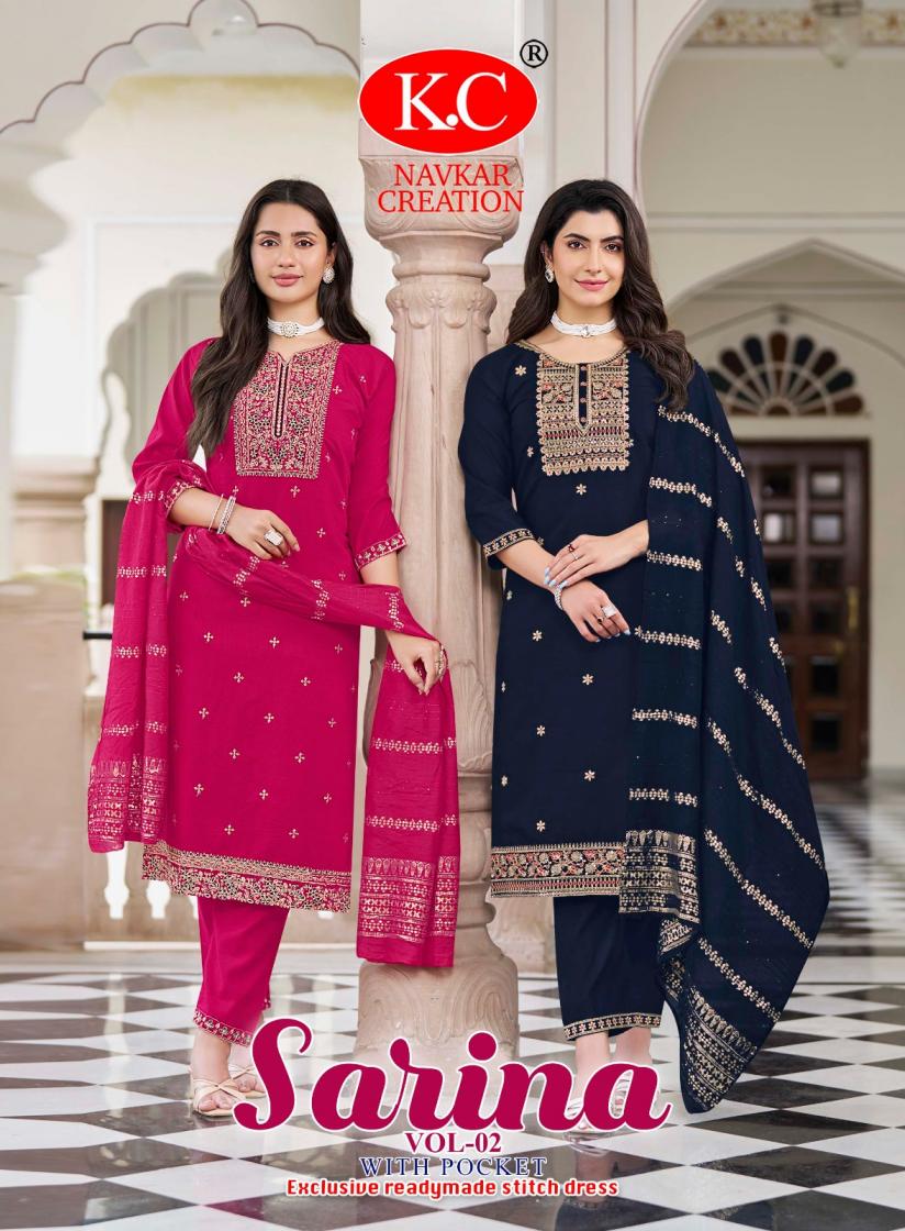 sarina vol 2 by navkar creation daily wear readymade vartical ladies suits 