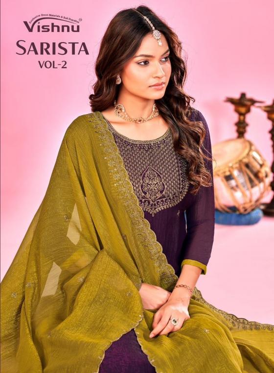 sarista vol 2 by vishnu amazing crunchey silk salwar kameez set 