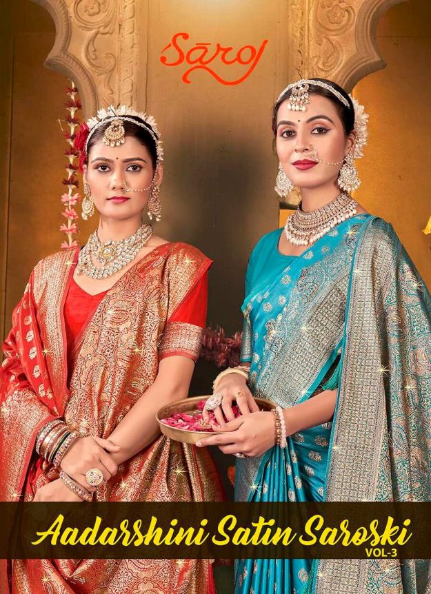 Saroj Aadarshini satin saroski vol.3 Satin silk saree