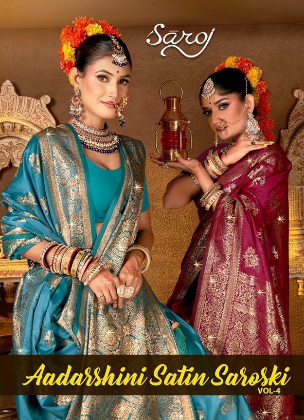 Saroj Aadarshini satin saroski vol.4 Satin silk saree