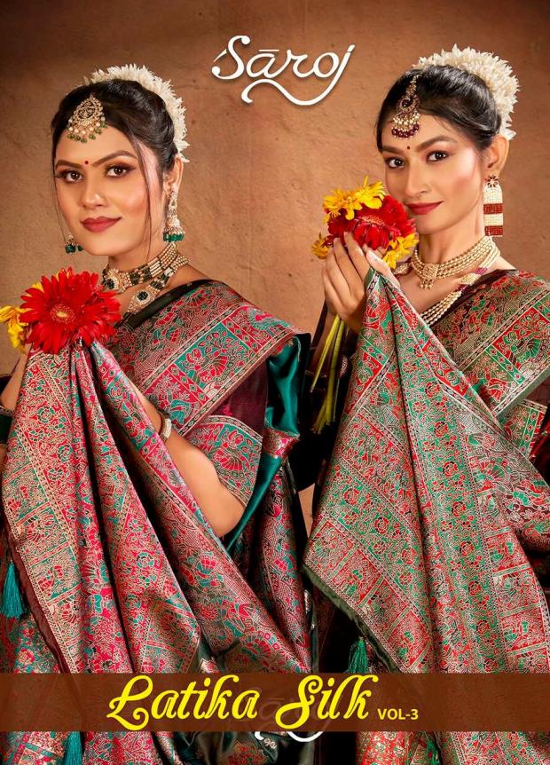 Saroj Latika satin silk vol.3 satin silk saree