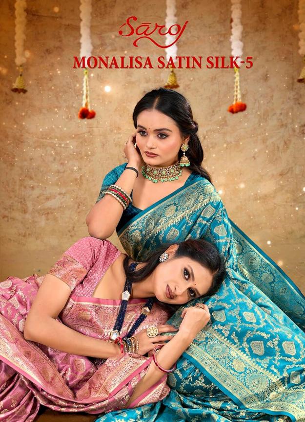 Saroj Monalisa Satin silk vol.5 Satin silk saree
