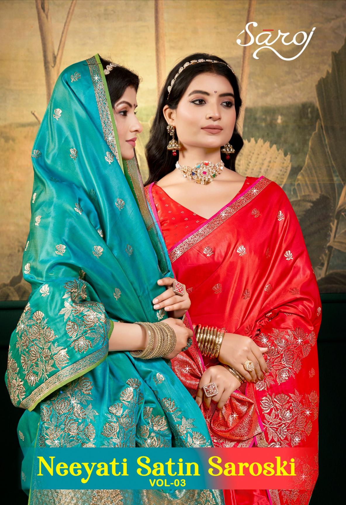 Saroj neeyati satin saroski vol.3 Satin silk saree