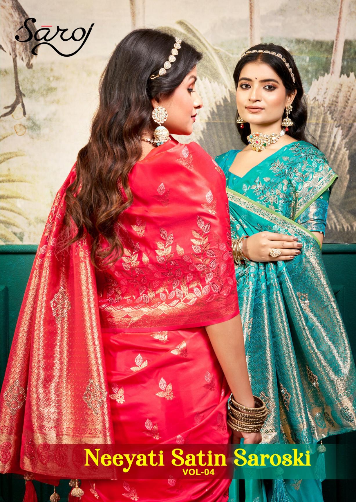 Saroj neeyati satin saroski vol.4 Satin silk saree