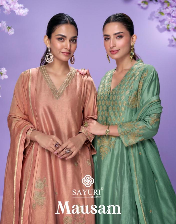 sayuri designer mausam roman silk readymade plazzo kurti with dupatta 