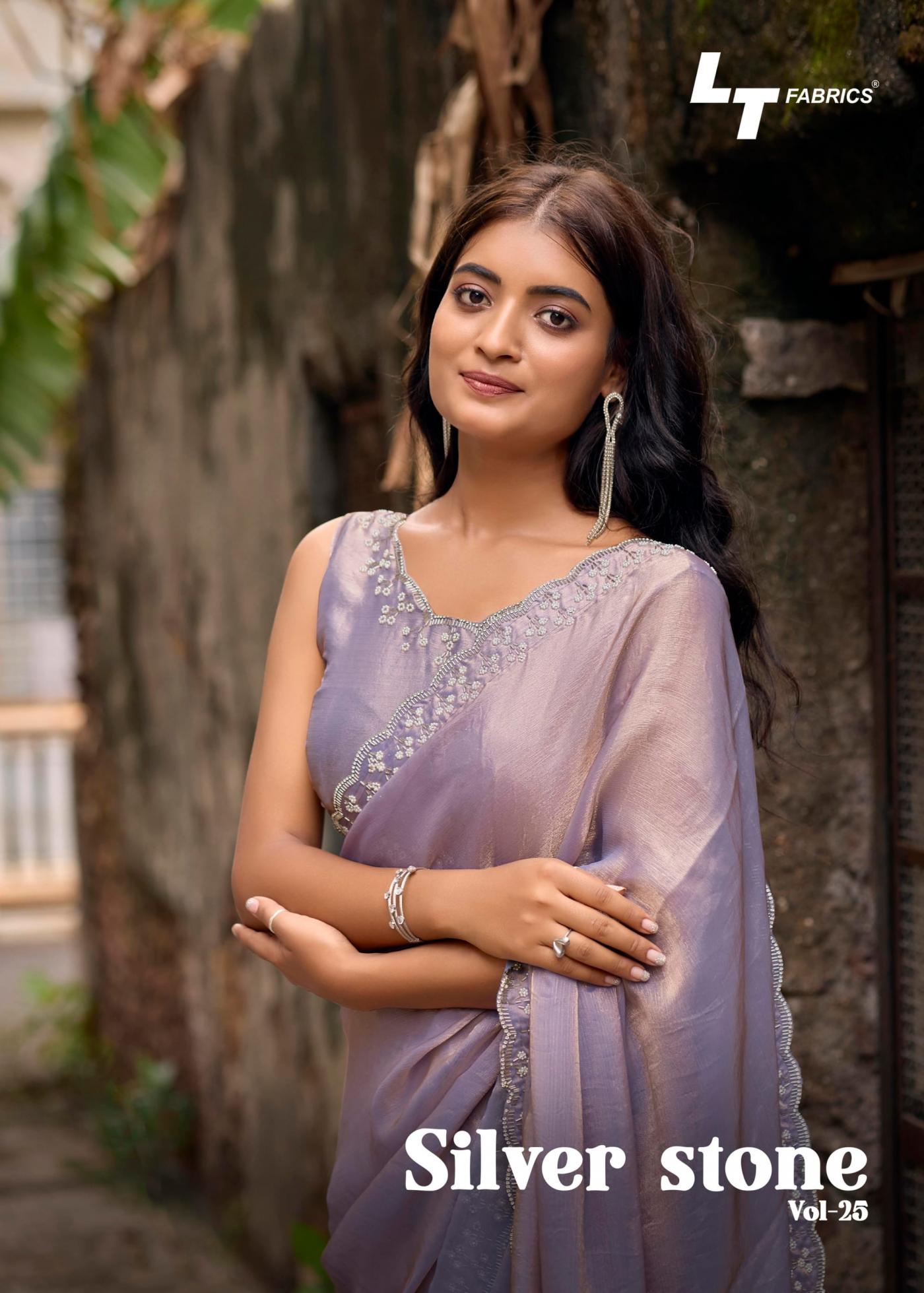 silver stone vol 25 by lt fashion  pretty look malai silk best saree online 