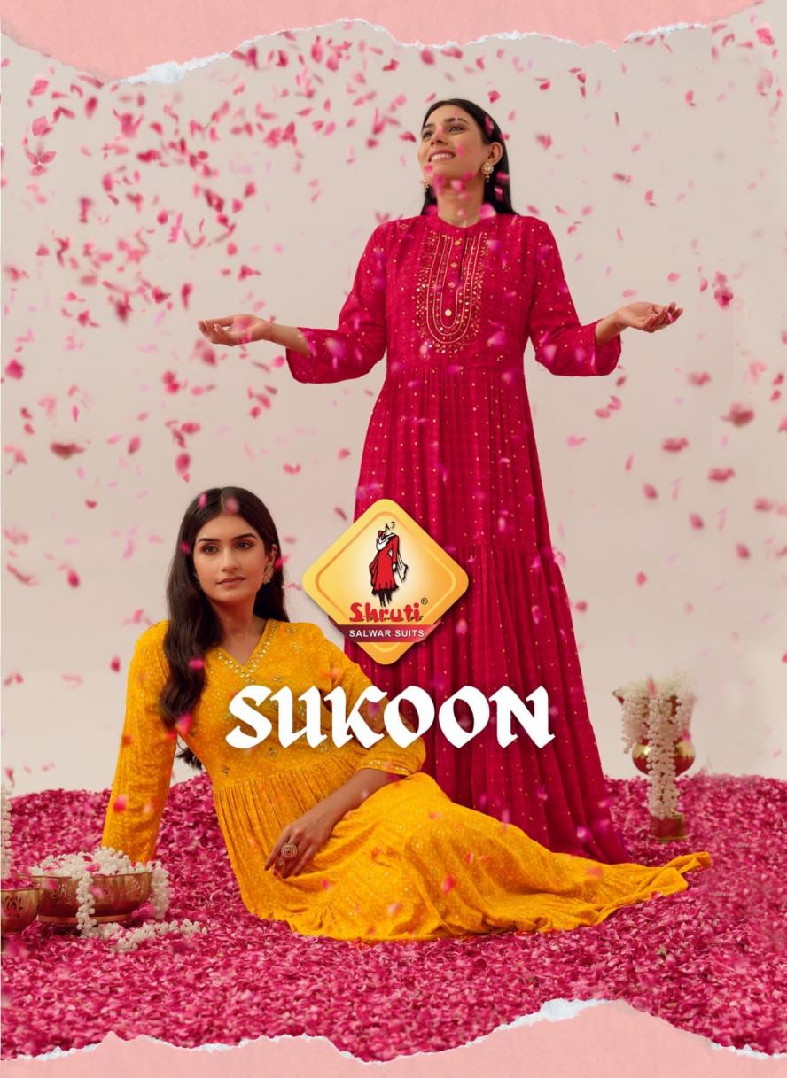 sukoon by shruti suit cotton modal readymade plus size gown for girls 