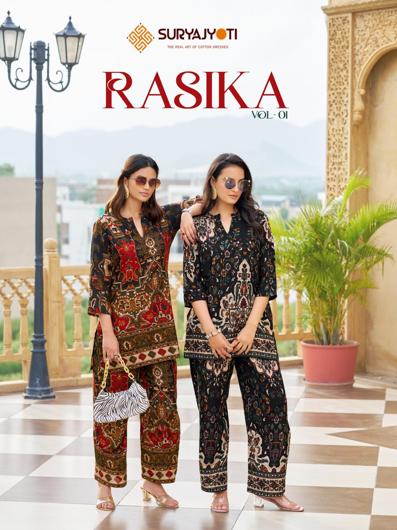 suryajyoti launch rasika vol 1 full stitch casual rayon co-ord sets 
