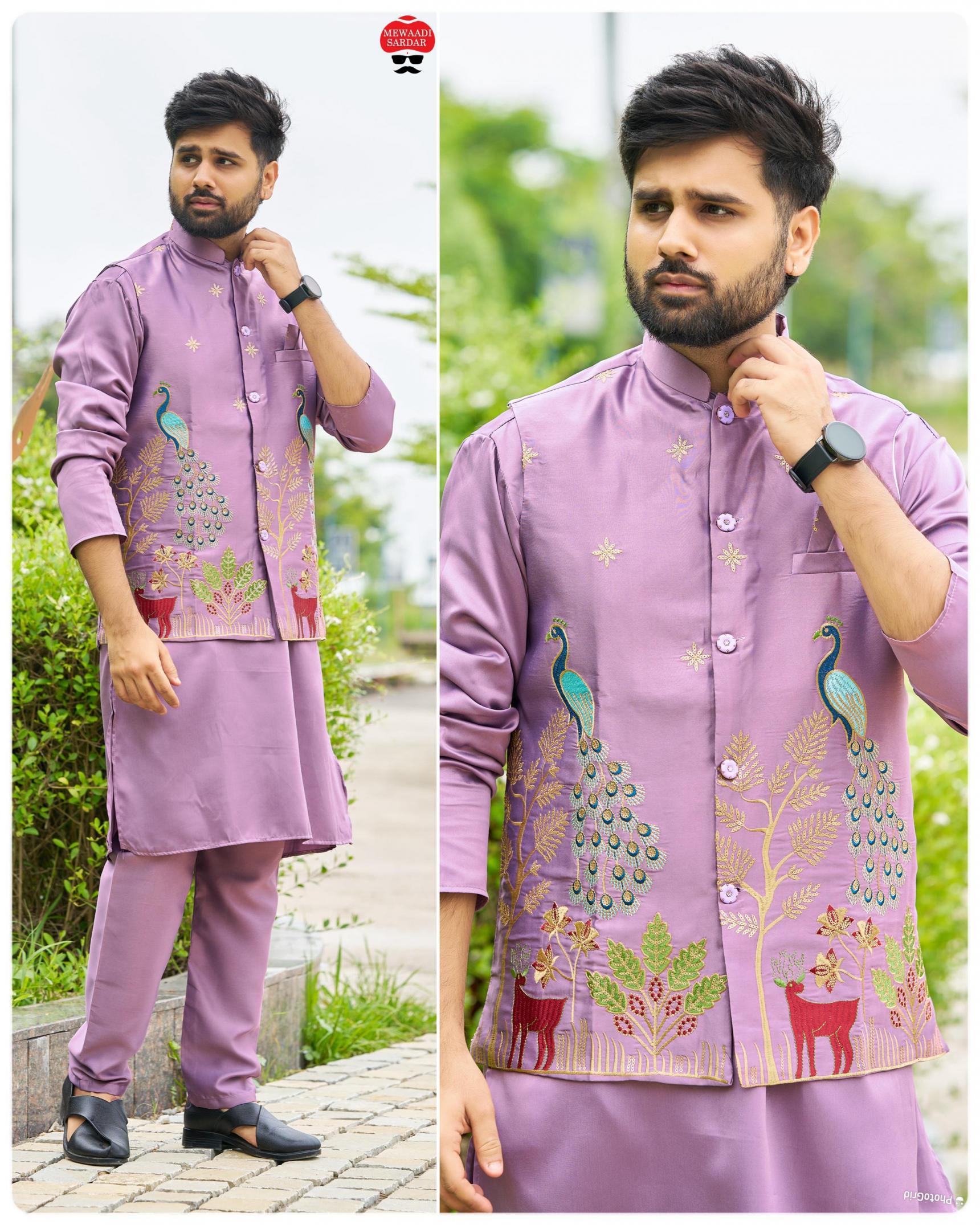swagat vol 3 readymade malai satin mens kurta koti pyjama sets online 