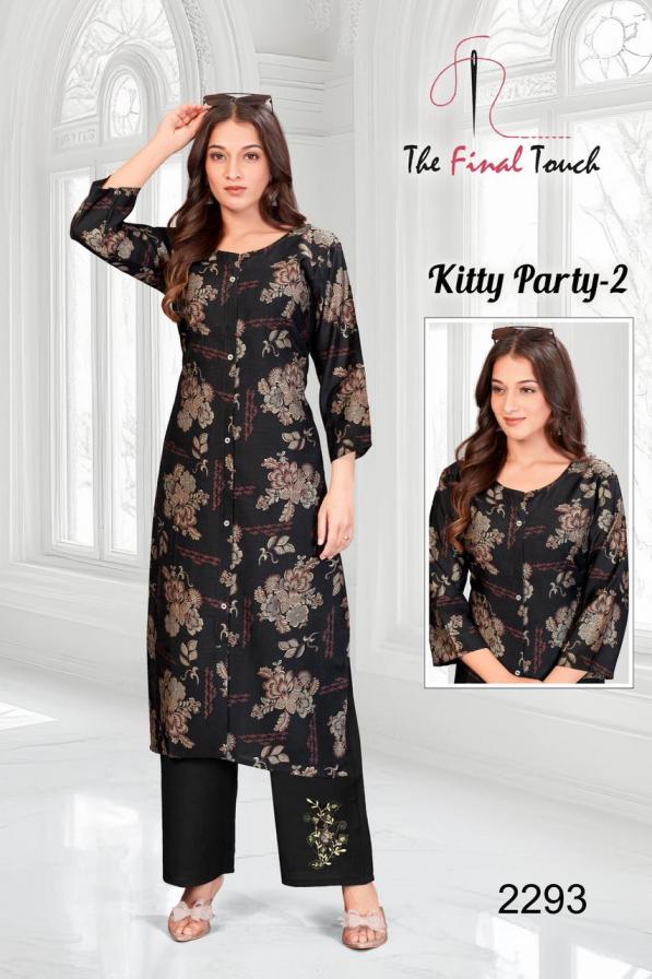 the final touch r r fashion kitty party vol 2 vetican print readymade combo kurti with pant 