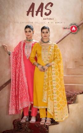 triple a aas vol 1 jam cotton colour addition dress materials 