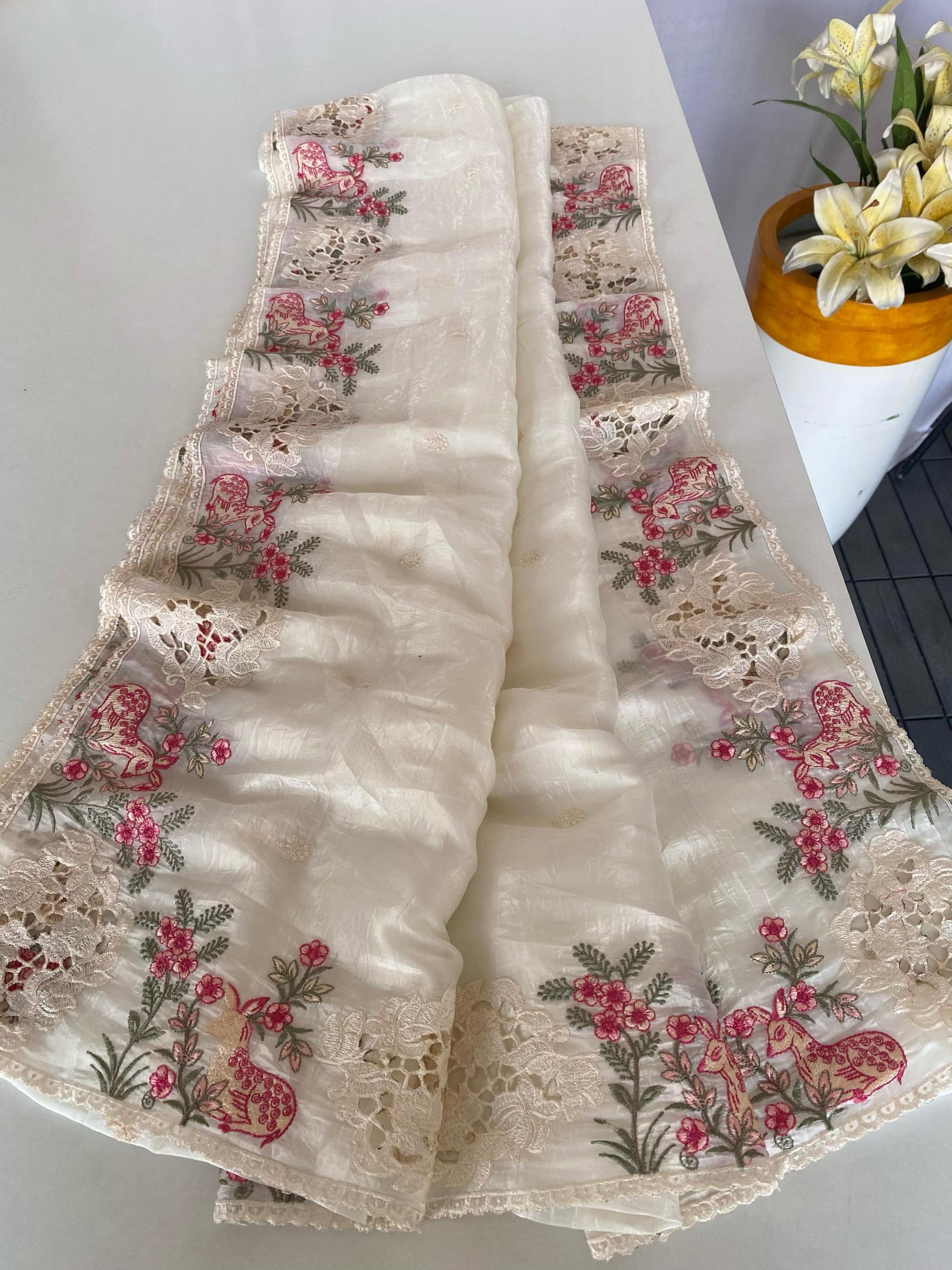 vani crush silk embroidery work amazing sarees 