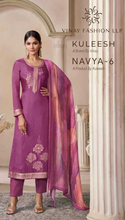 vinay kuleesh navya vol 6 viscose machlin party wear suit for womens 