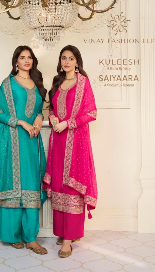 vinay kuleesh saiyaara amazing muga silk salwar kameez set 