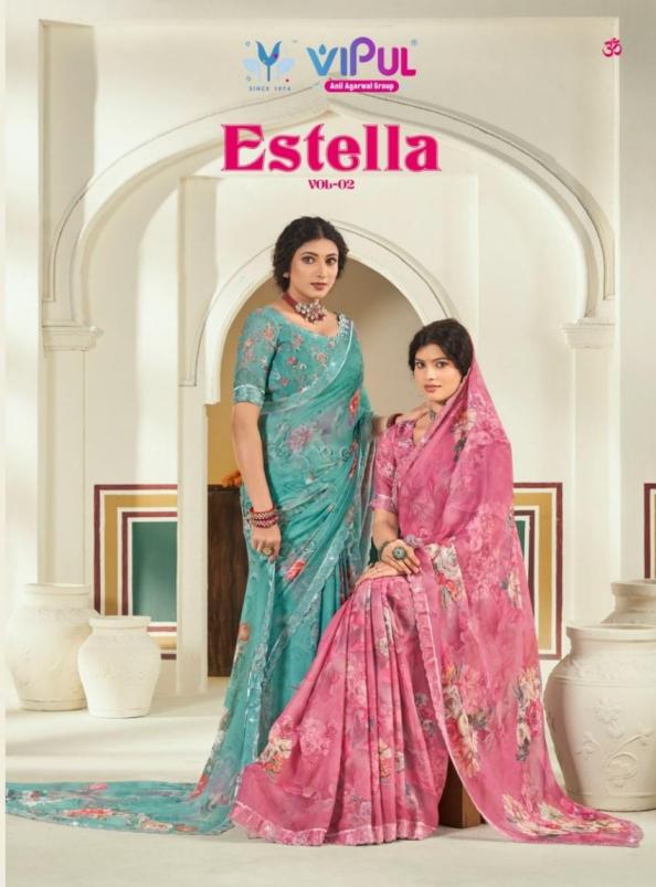 vipul fashion estella vol 2 dal moss hit design saree supplier 