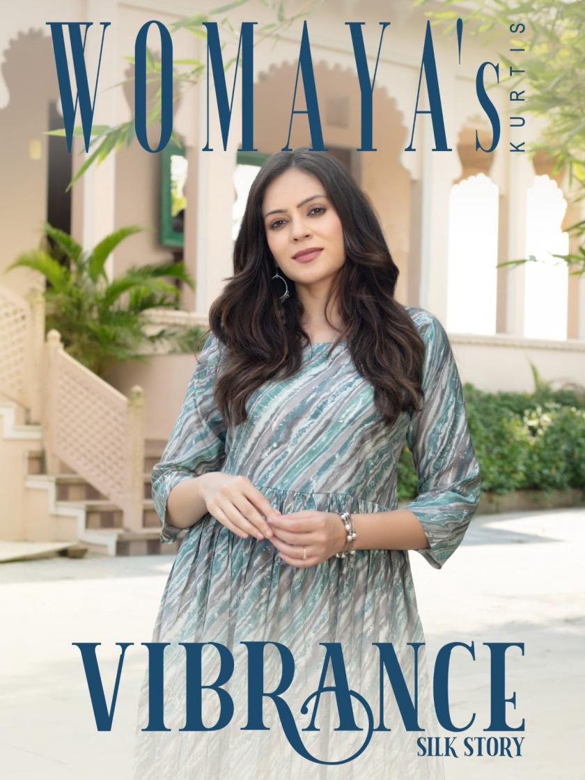 womayas vibrance silk story roman silk full stitch stylish combo kurti 