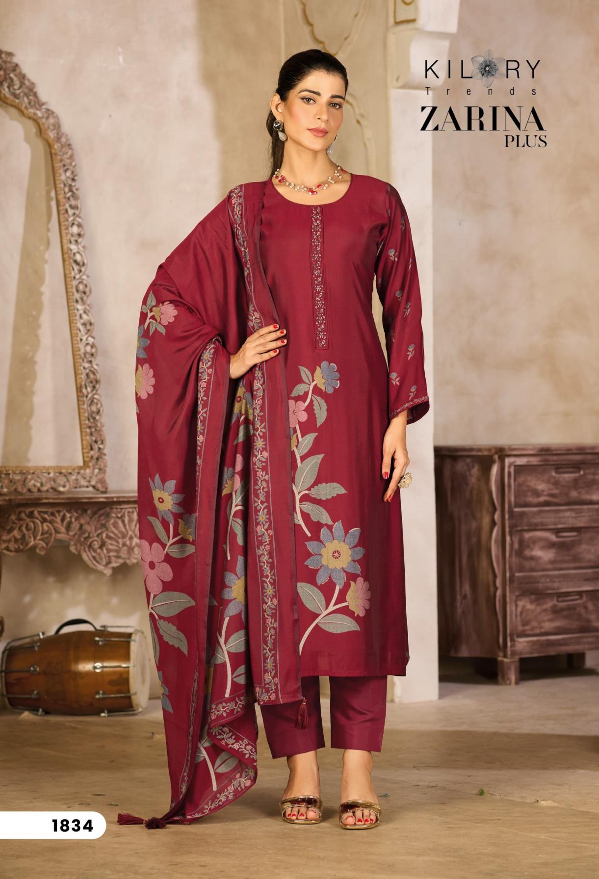 zarina plus by kilory trends muslin silk gorgeous look ladies suits 