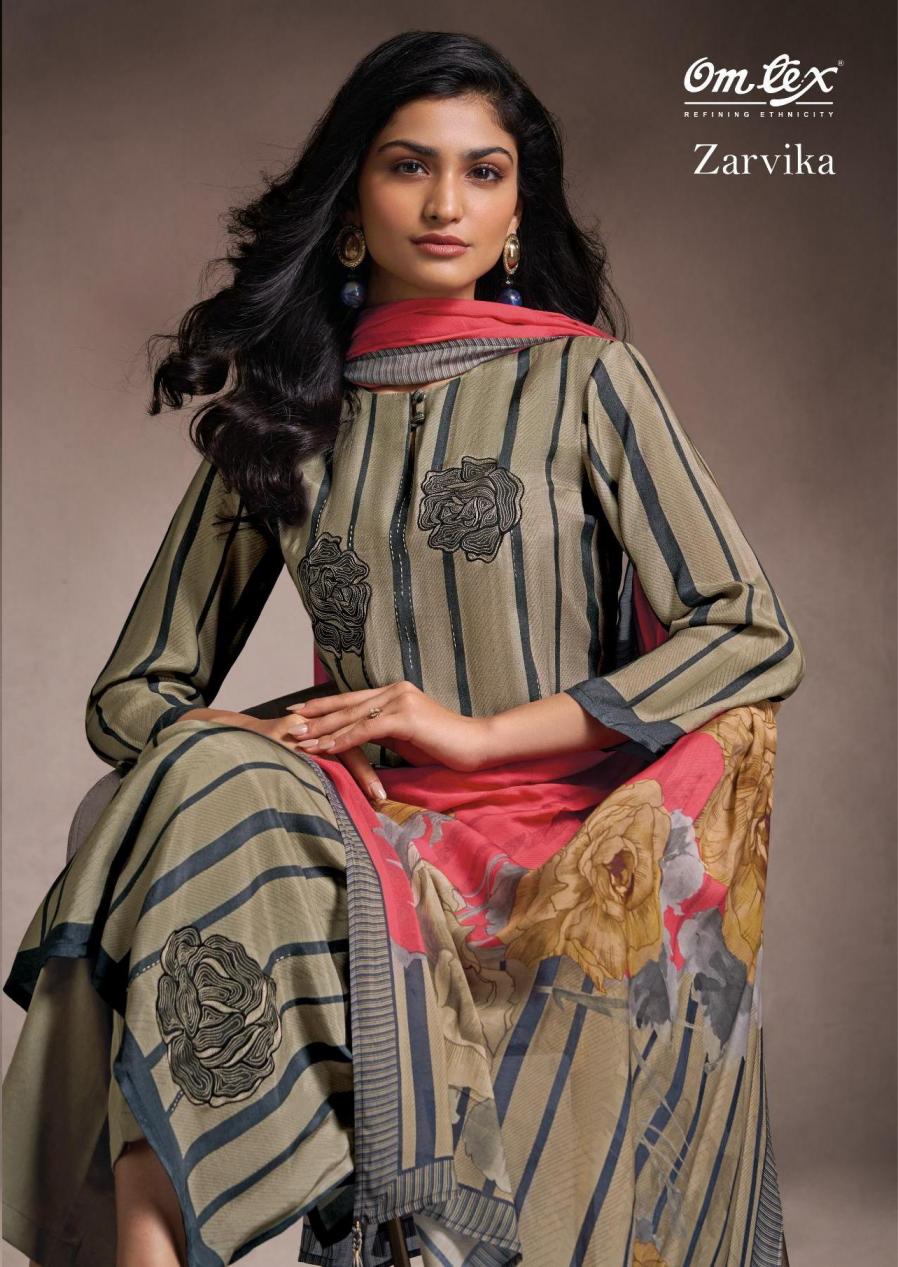 zarvika by omtex colour addition pakiza silk 3pcs dress