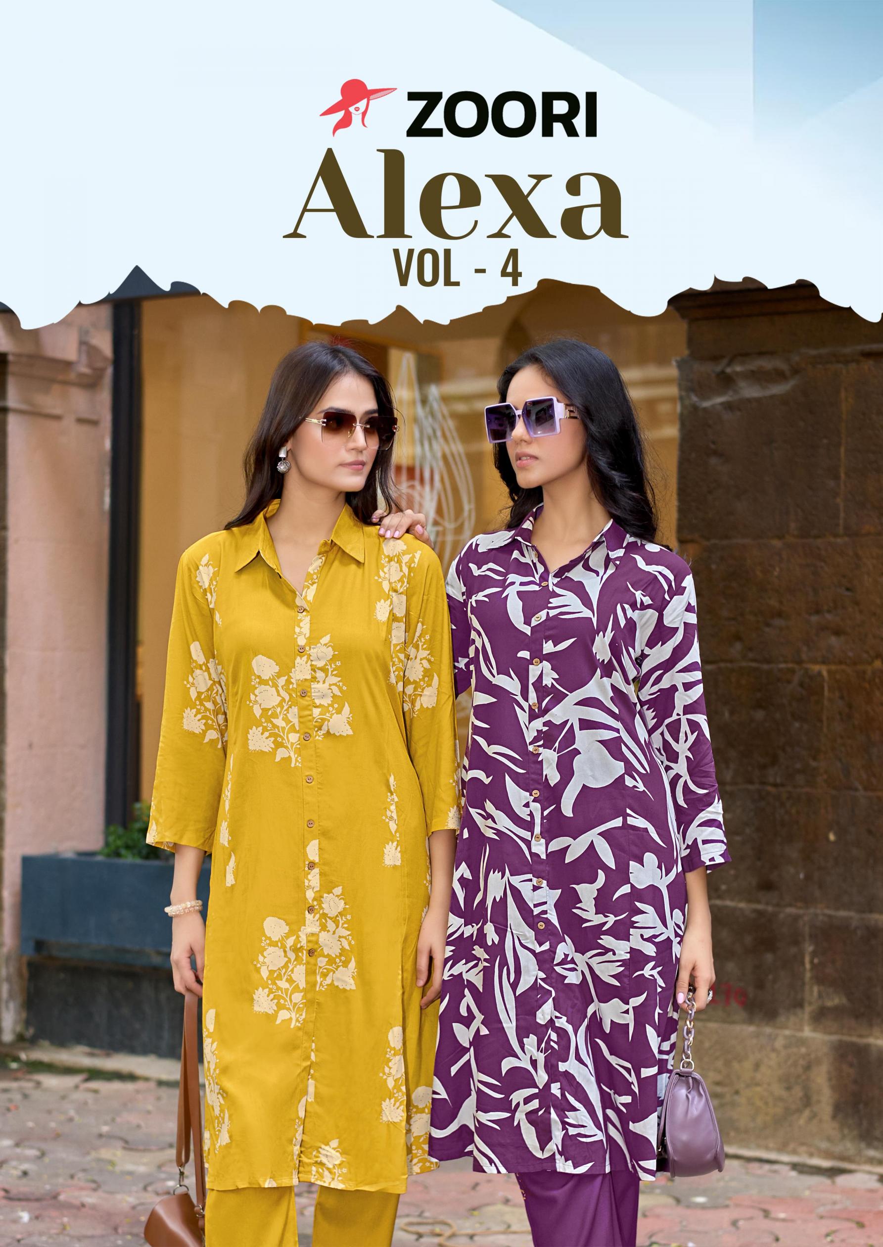 zoori alexa vol 4 rayon readymade stylish look co-ord for girls 