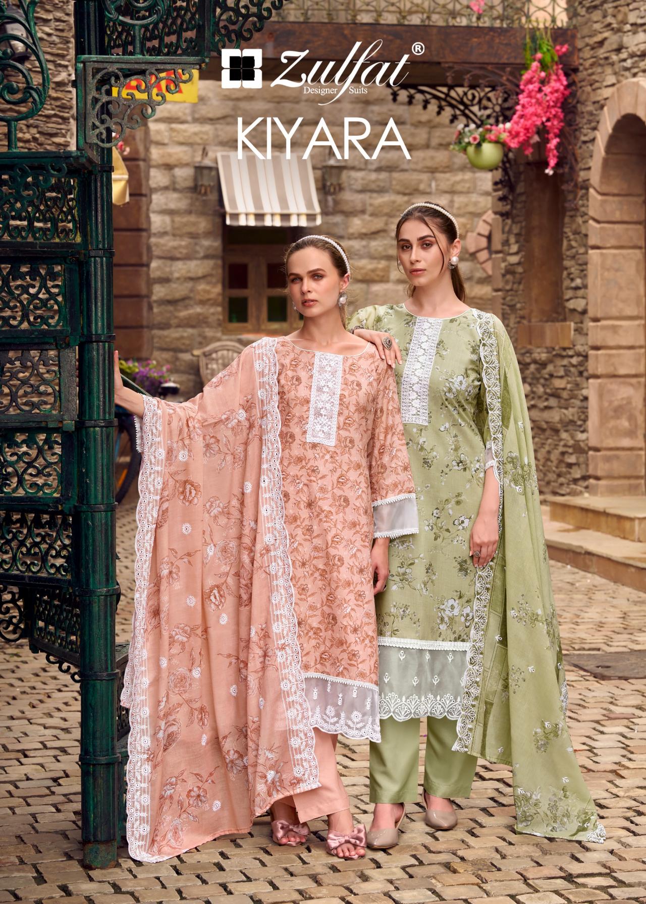 zulfat designer kiyara cotton readymade plus size pakistani 3pcs dress