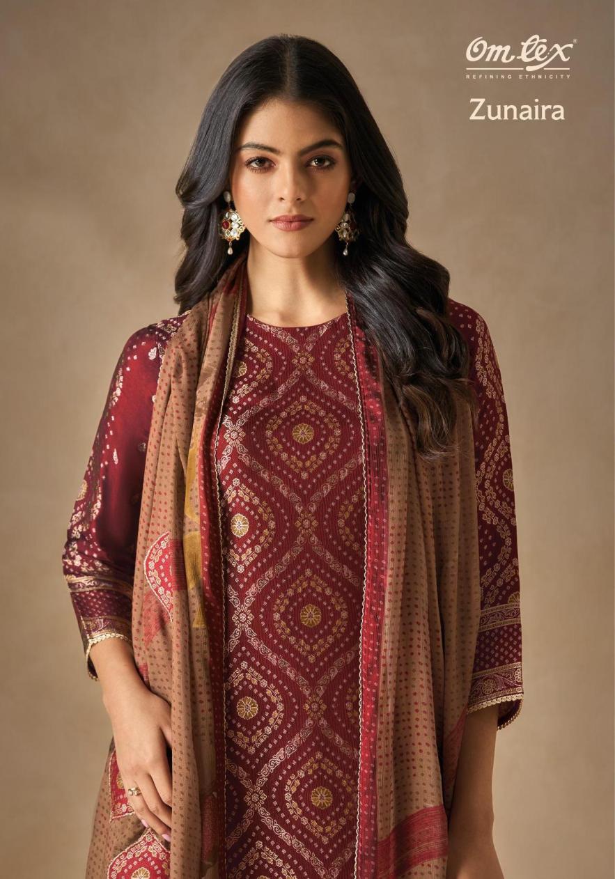 zunaira by omtex rubina silk jacquard pretty look 3pcs dress