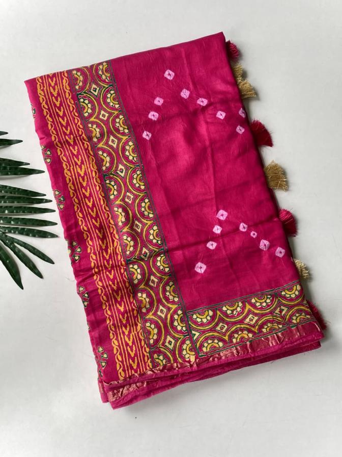 1007 hit design chanderi bandhani saree wholesaler 