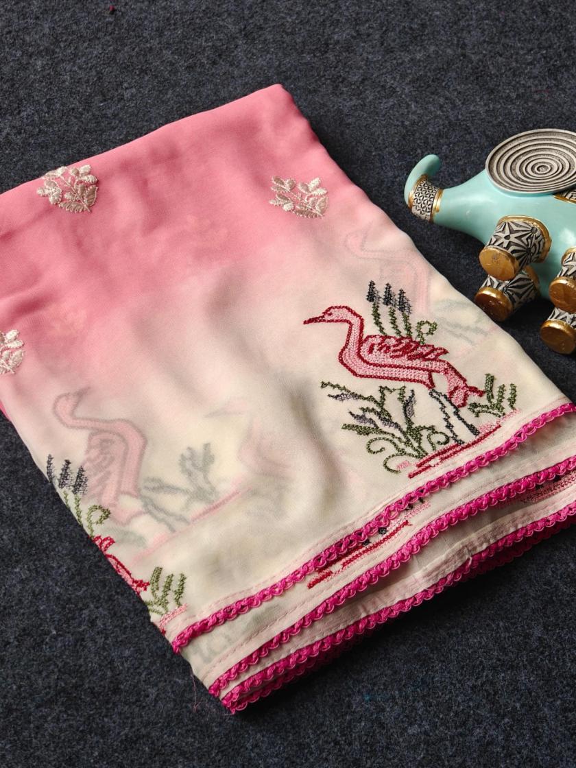 1015 georgette attractive look saree wholesaler 