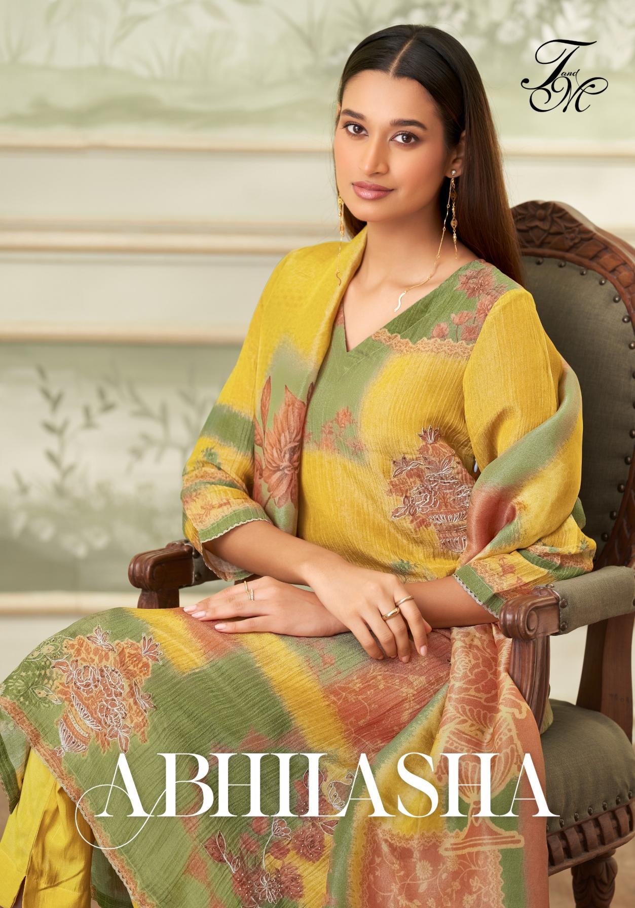 abhilasha by t&m sahiba simmer tissue crush unstitch 3pcs dress