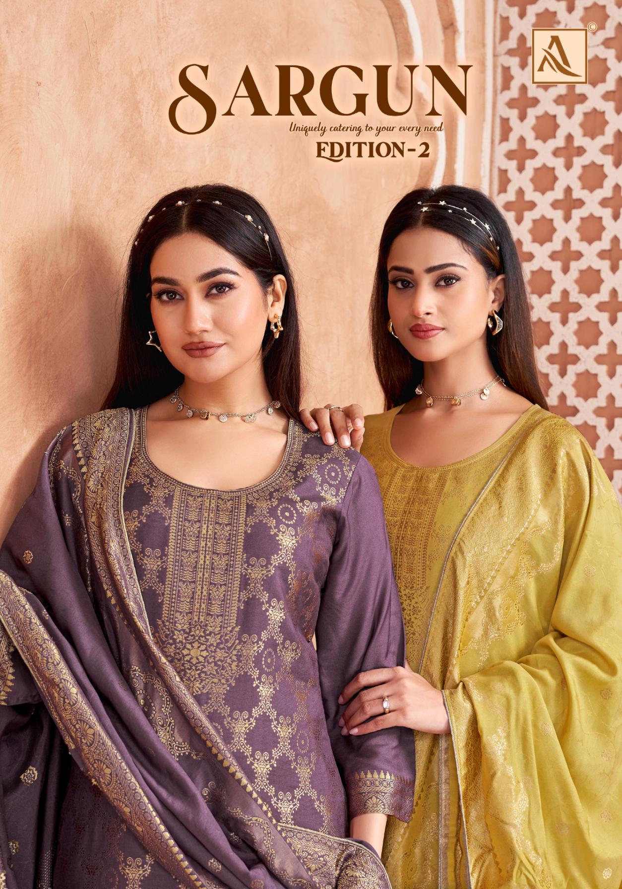 alok sargun vol 2 viscose muslin jacquard pakistani suit for womens 