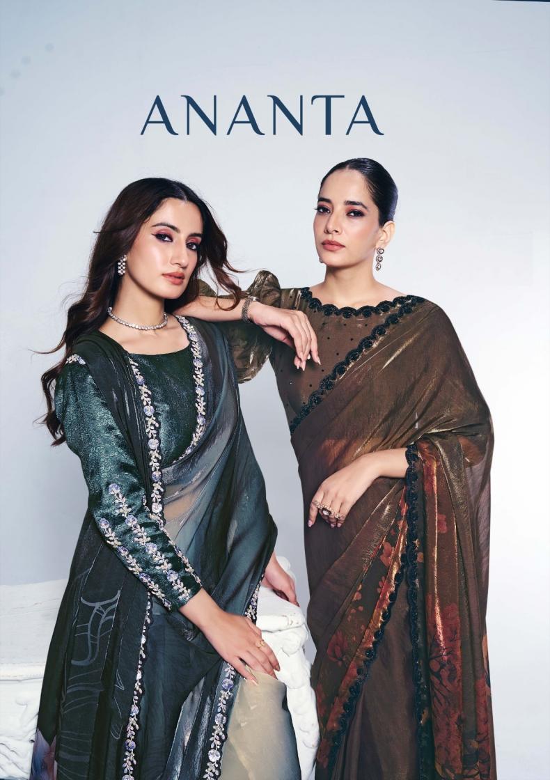 ananta by mahotsav two tone satin silk designer saree for best wholesaler 