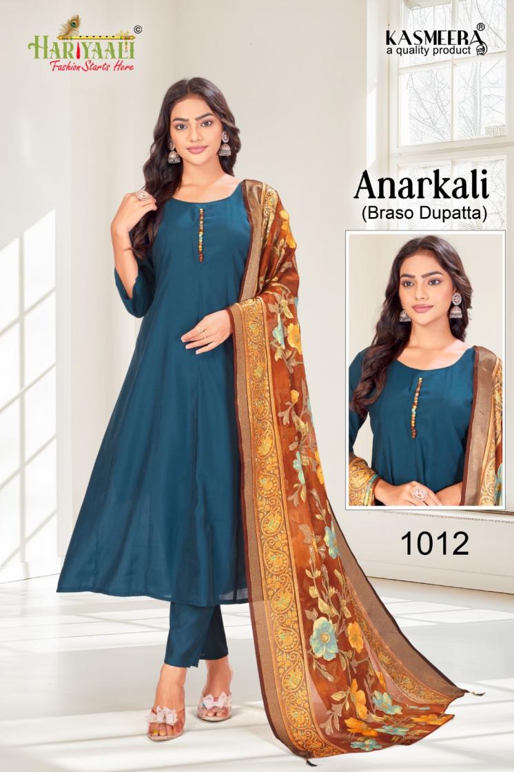 anarkali by hariyaali silk fully stitch combo set unique 3pcs dress