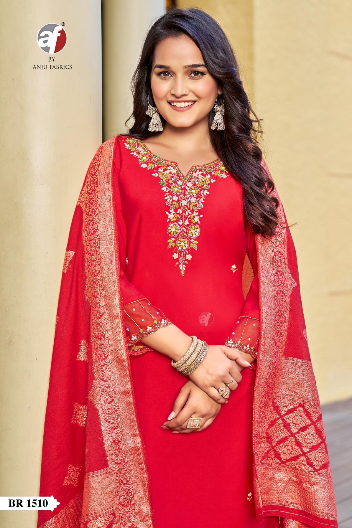 anju fab br 1504-1506-1509-1510 full stitch modal silk combo karwa special 3pcs dress