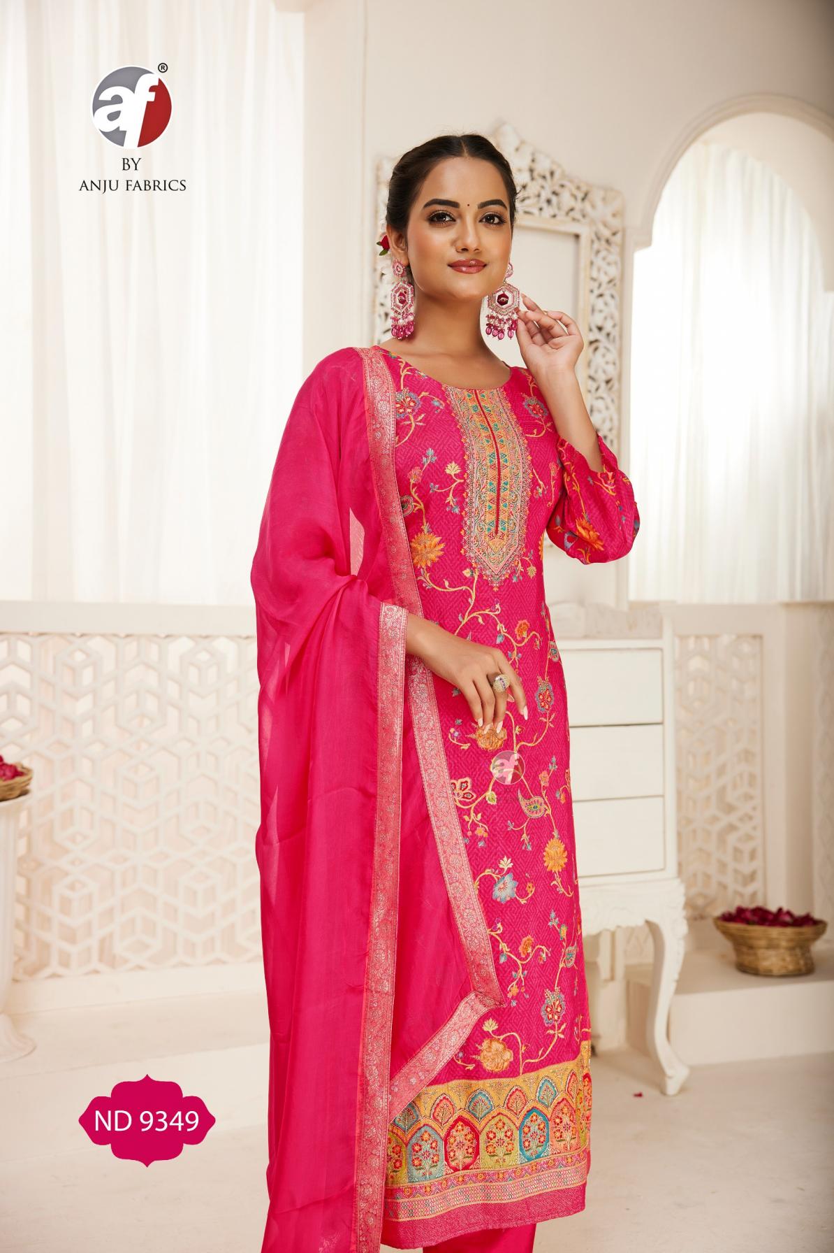 anju fab nd 9349 readymade classic natural crepe combo suit for womens 