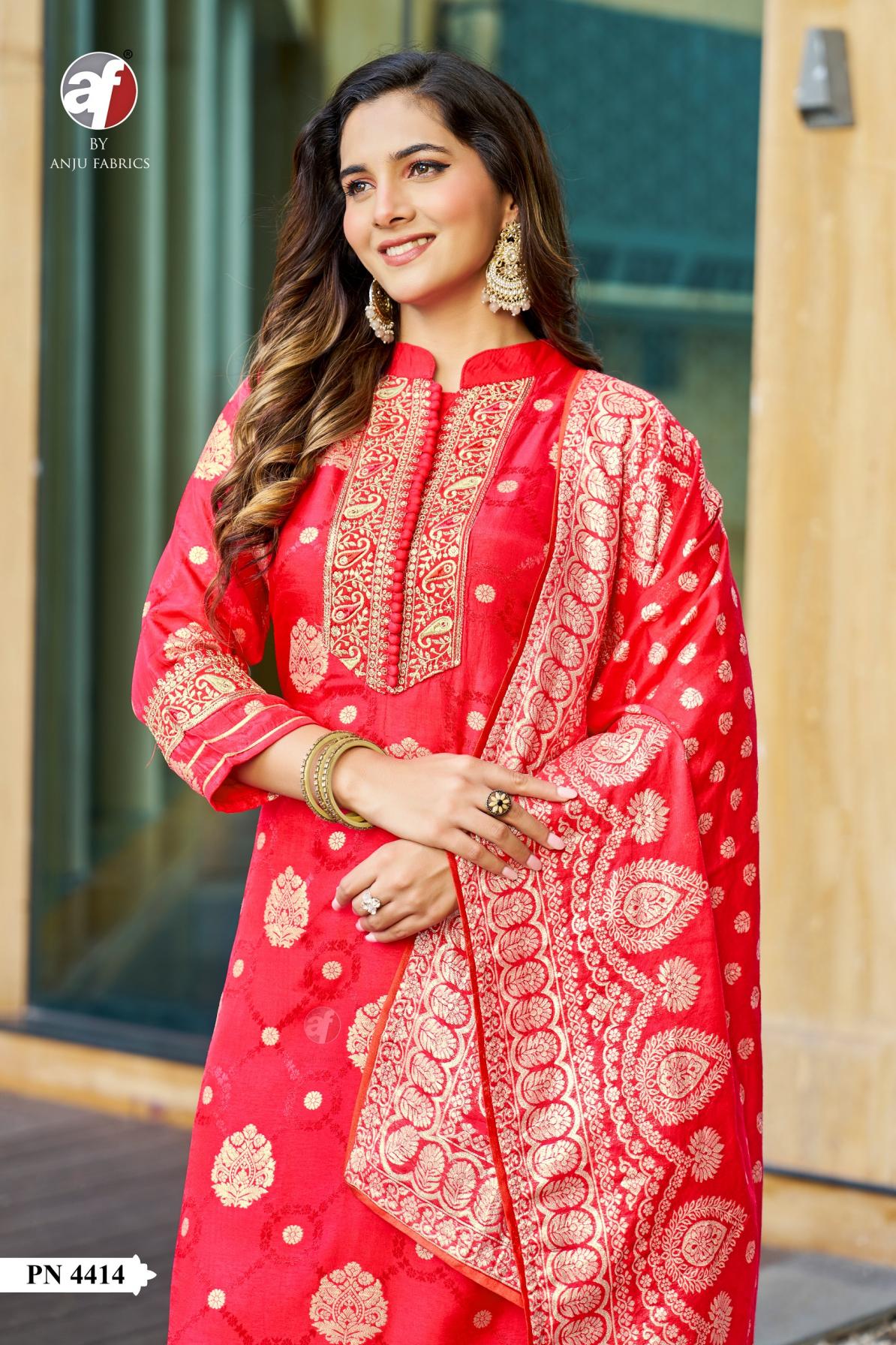 anju fab pn 4415-4416 russian silk combo set readymade party wear suits 