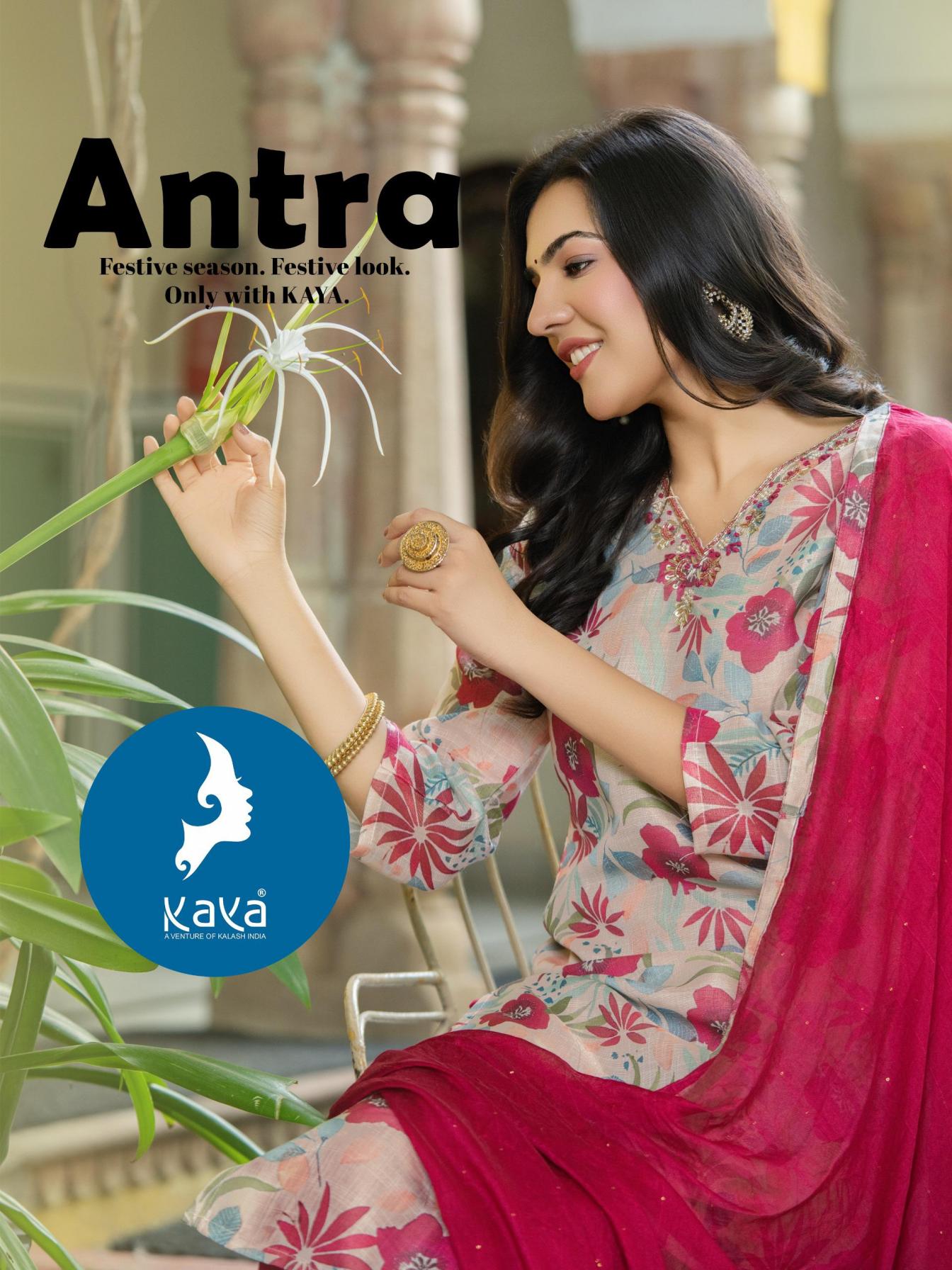 antra by kaya linen shimmer readymade big size ladies suits 