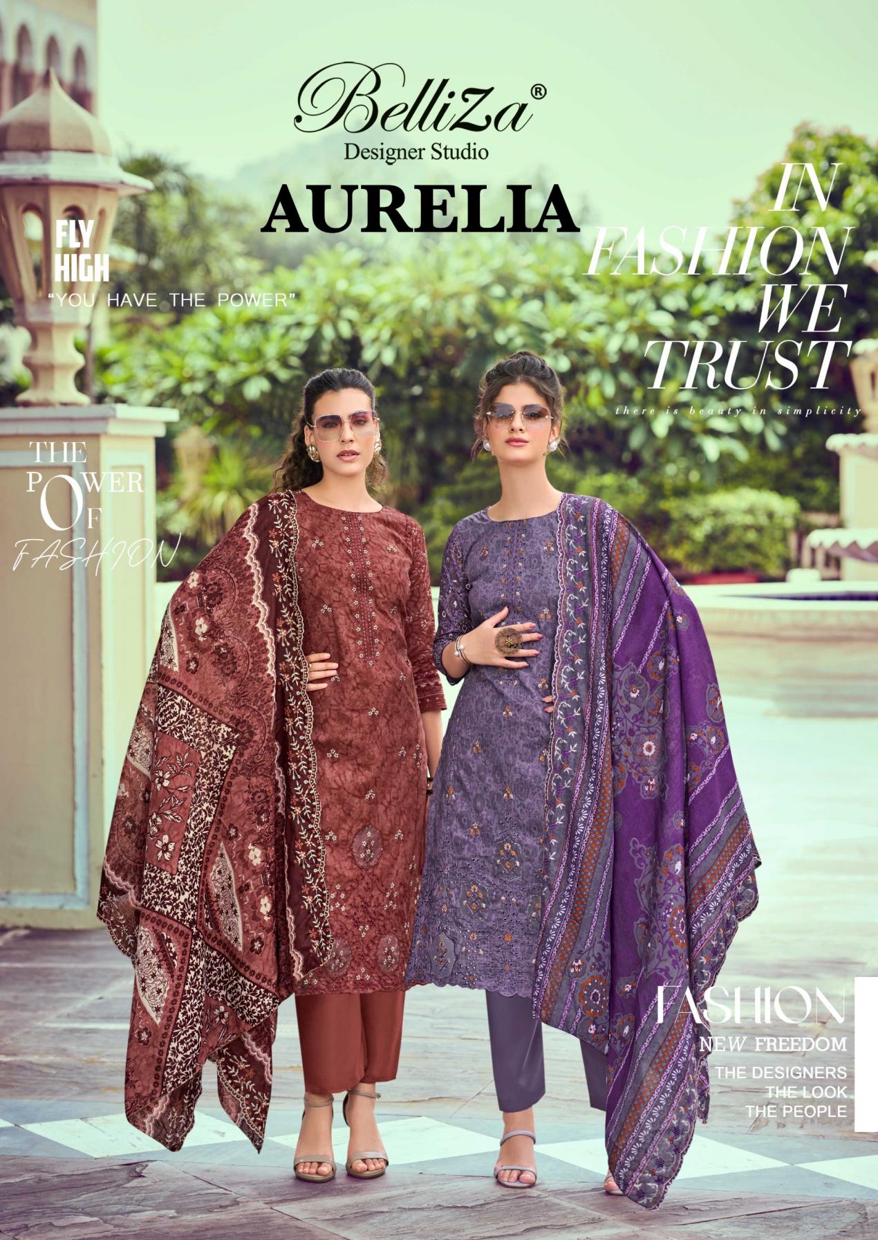 aurelia by belliza designer cotton fully stitch plus size pakistani suits online 