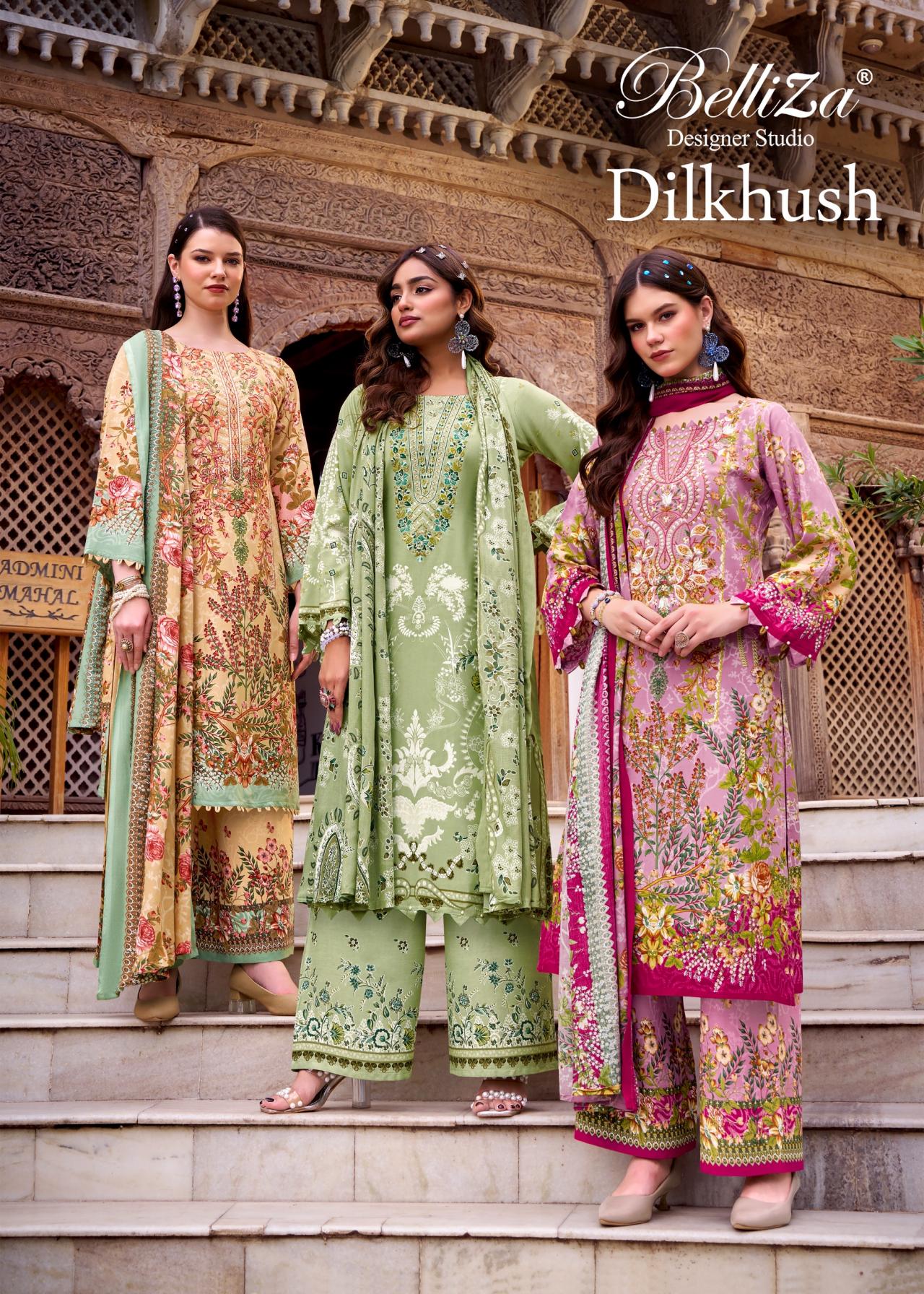 belliza dilkhush viscose rayon readymade big size pakistani suit for womens 