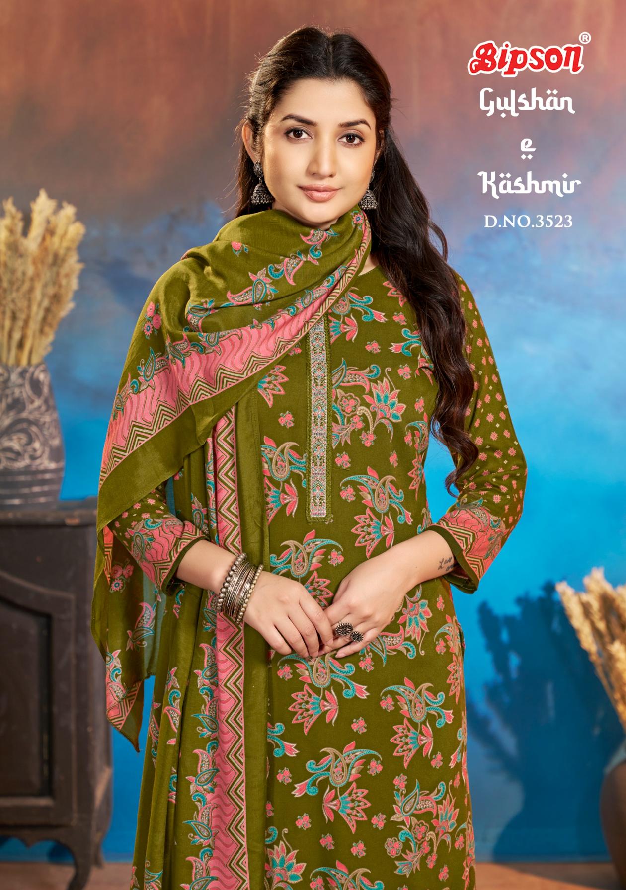 bipson prints gulshan e kashmir 3523 viscose pashmina fancy 3pcs dress