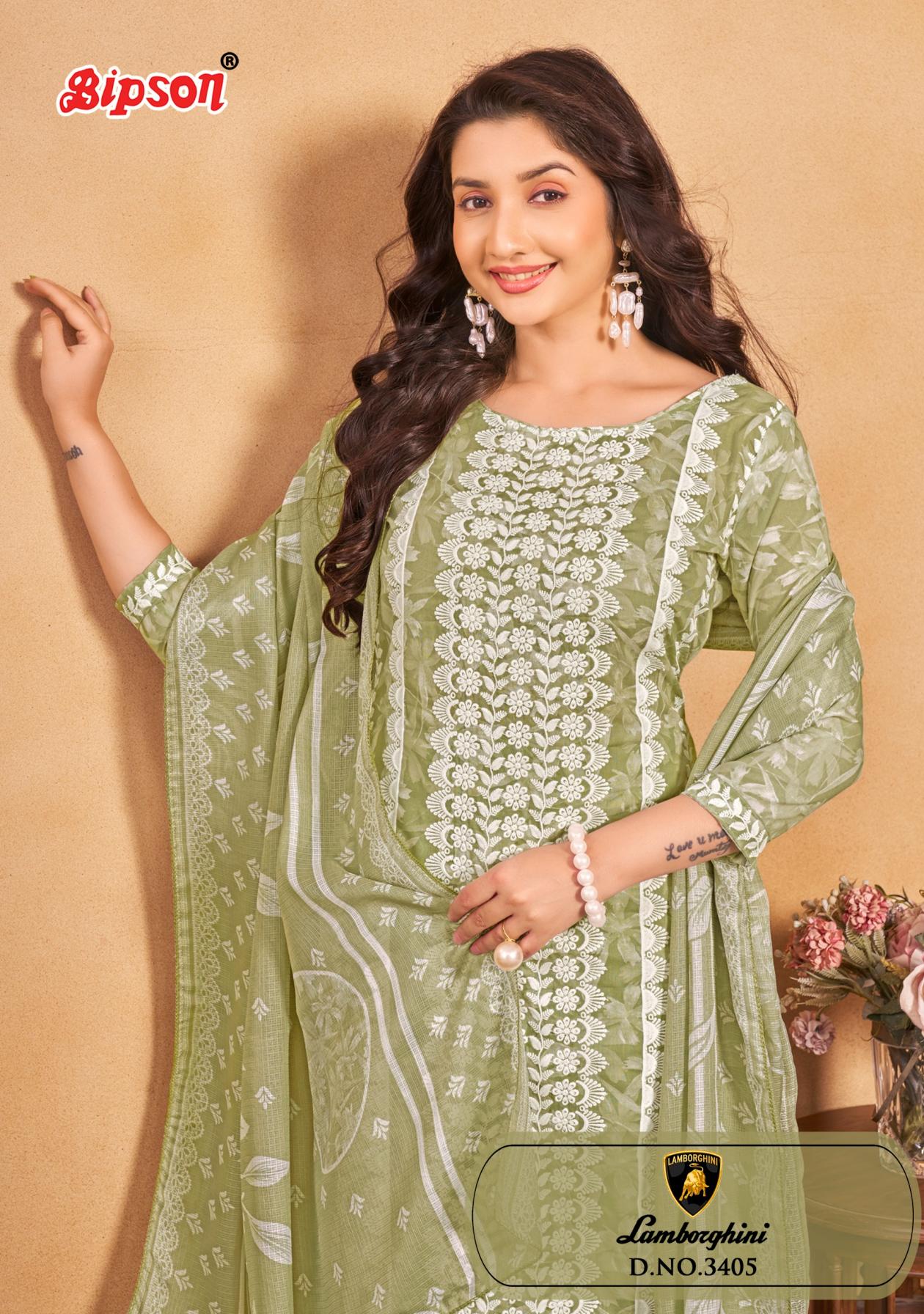 bipson prints lamborghini 3405 hit design cotton dress materials  