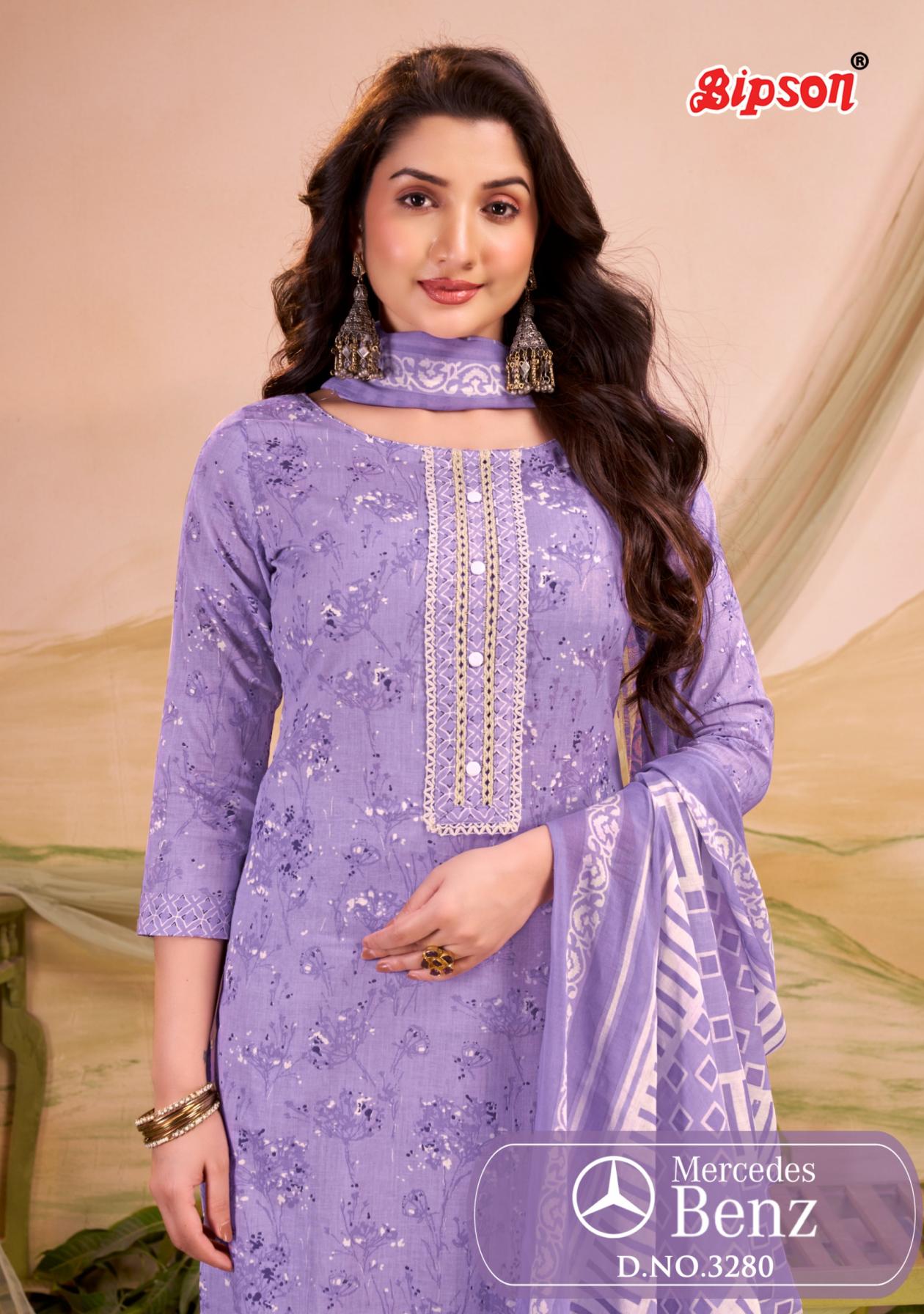 bipson prints mercedes 3280 cotton unique 3pcs dress