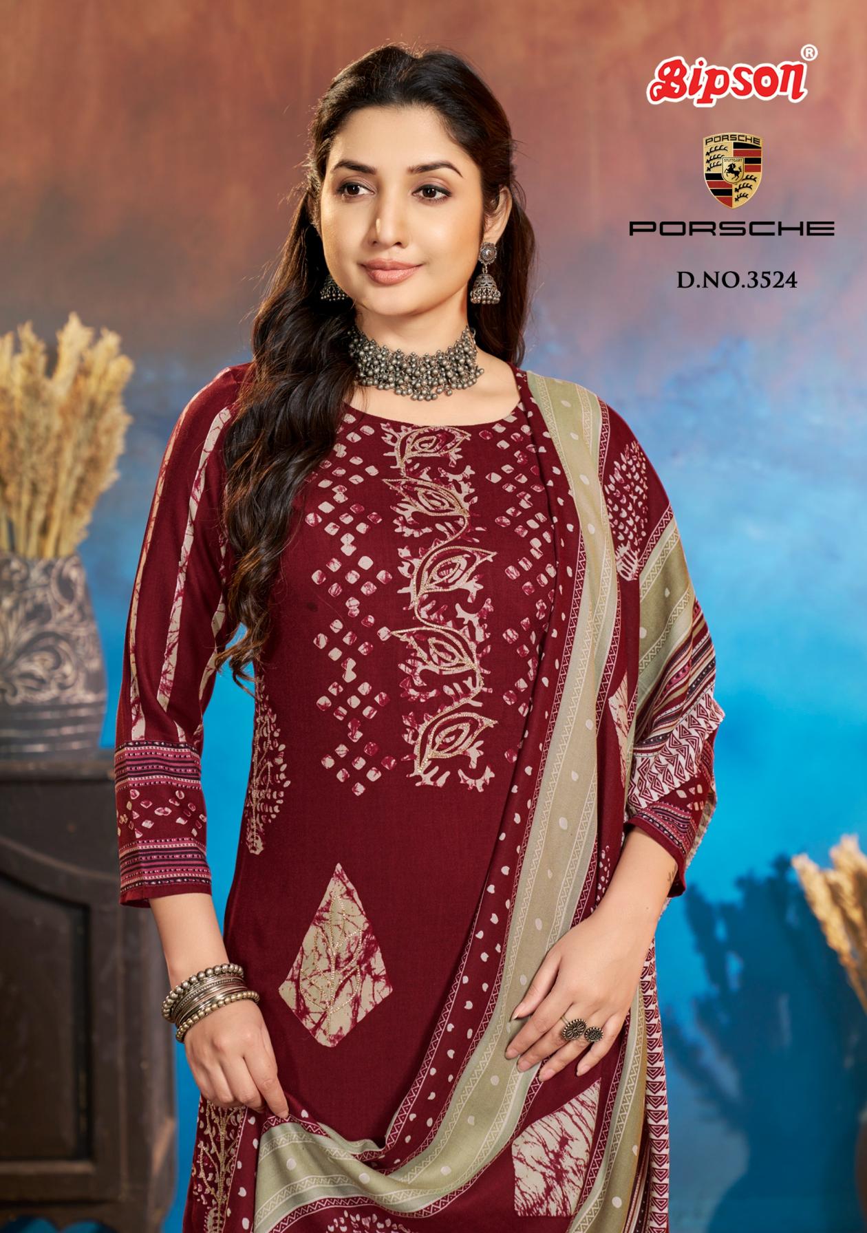 bipson prints porsche 3524 viscose pashmina daily wear suits 