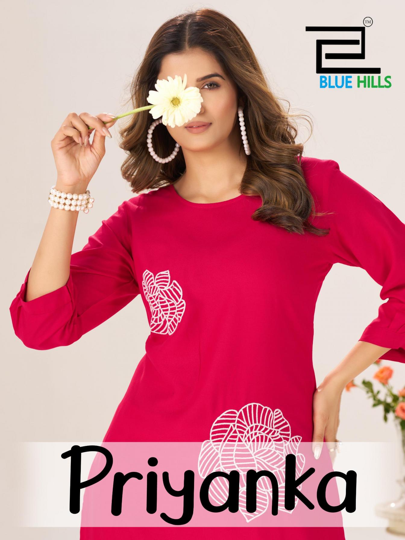 blue hills priyanka rayon readymade daily wear big size long kurtis 